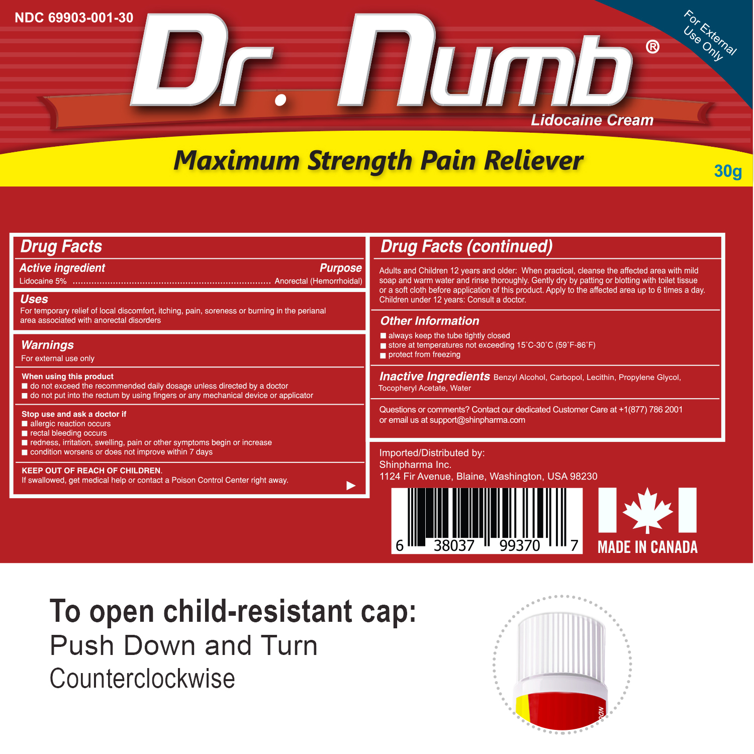 07. Dr. Numb 5% 30g Drag Facts V-2 NDC